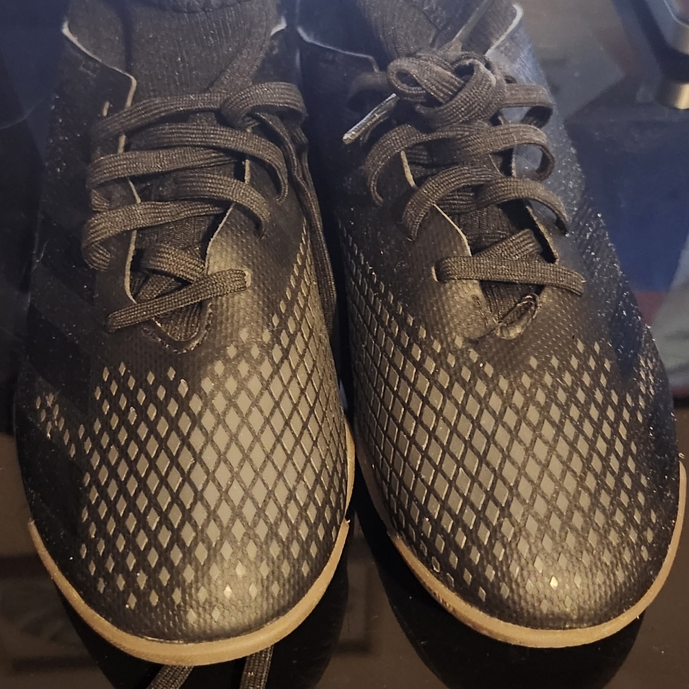 adidas Men's Black Athletic Sneakers with Tan Trim and Diamond-Pattern